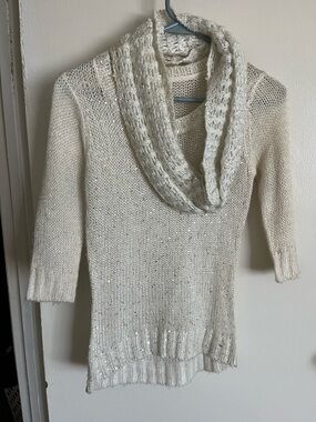 No Boundaries Cream Cowl Neck Sweater